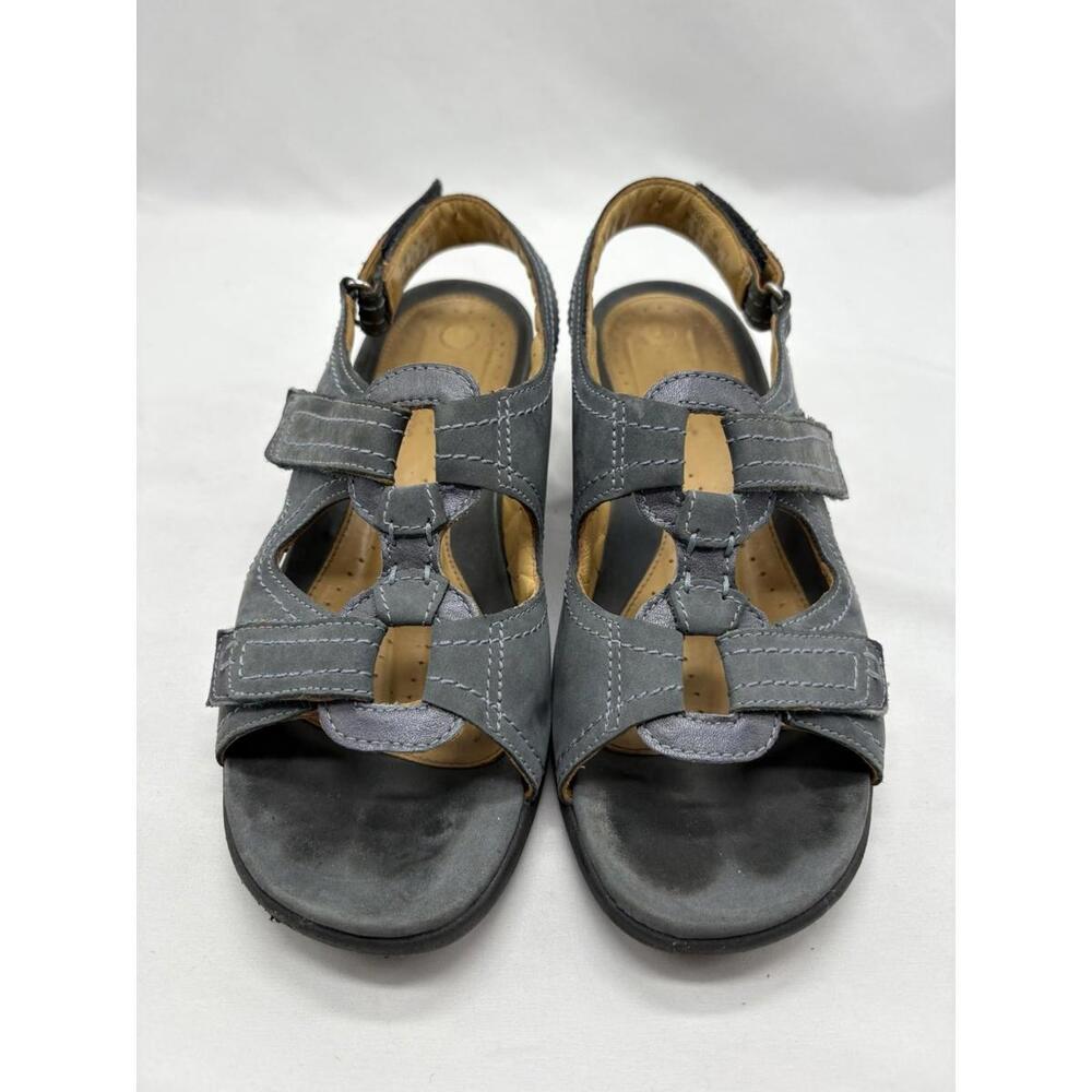 Clarks Unstructured Blue Nubuck Leather Ankle Strap Comfort Sandals Women 7M - Picture 3 of 6